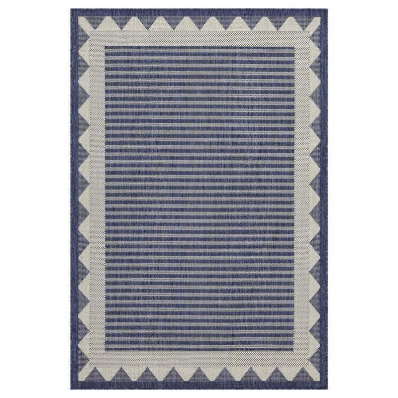 Tapis bleu intérieur / extérieur Sunshine, Rectangle 5 pi 3 po x 7 pi 3 po