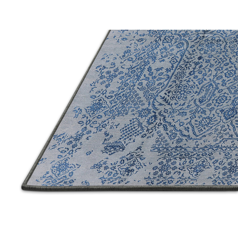 Tapis oriental gris / bleu, Rectangle 7 x 10'