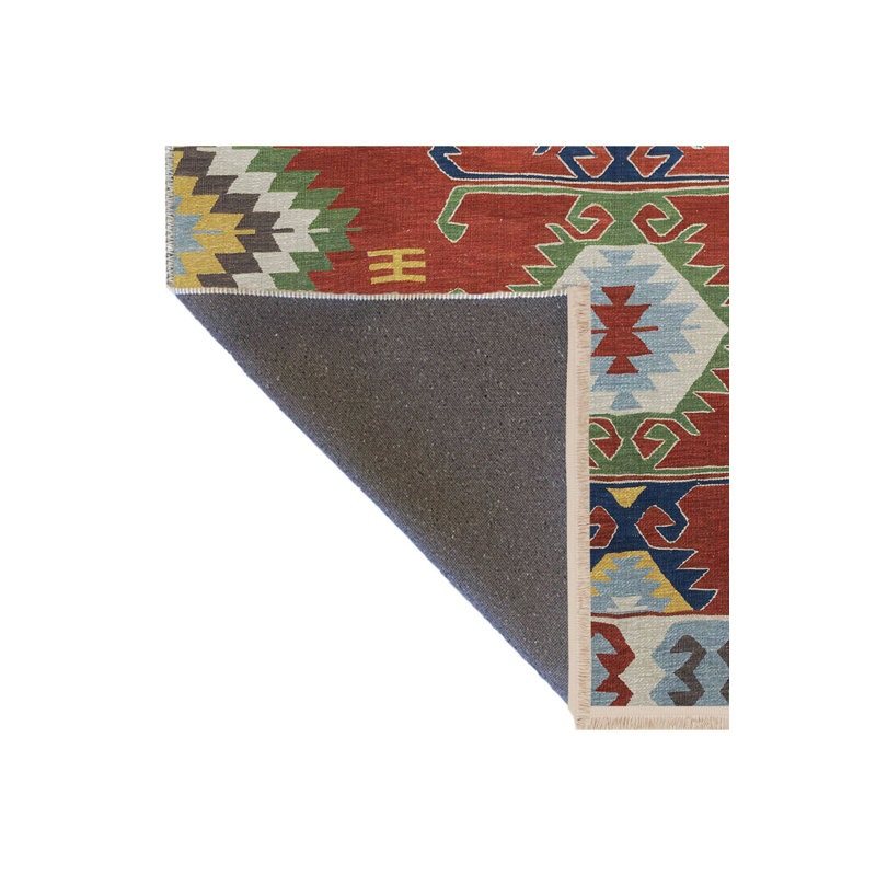 Tapis décoratif multicolore à motif décoratif traditionnel lavable à la machine, Tapis de couloir 3 pi 3 po x 6 pi 7 po