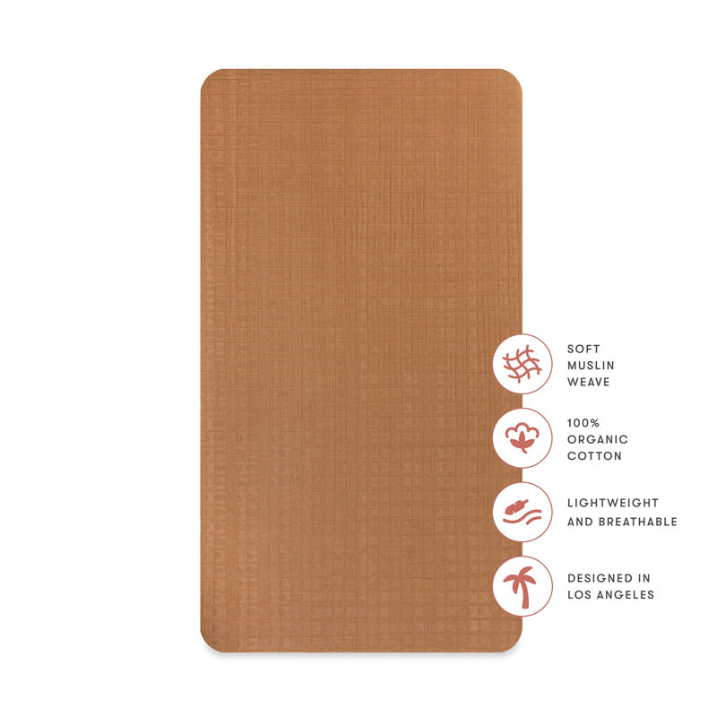 Burnt Sienna Muslin Crib Sheet