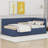 Twin Size Corduroy Upholstered L Shape Corner Bed With Two Drawers And Vertical Striped Design-102619641