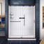 Cabine de douche rectangulaire demi-cadre avec porte-serviettes l 60 po x P 36 po x H 76,75 po Infinity-Z-20961230-20961236-20961232