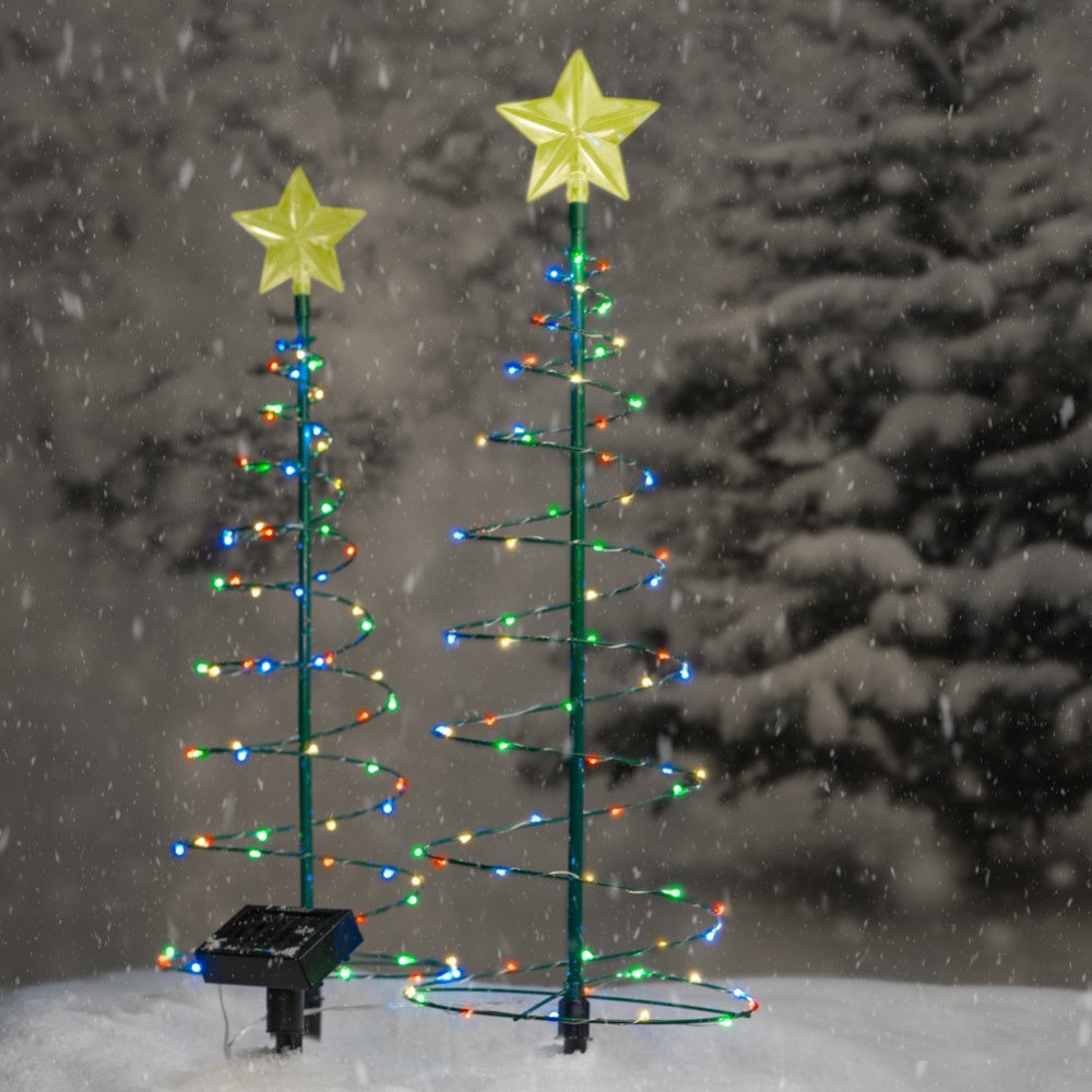 2ft Solar Powered LED Spiral Christmas Tree, Multicolor