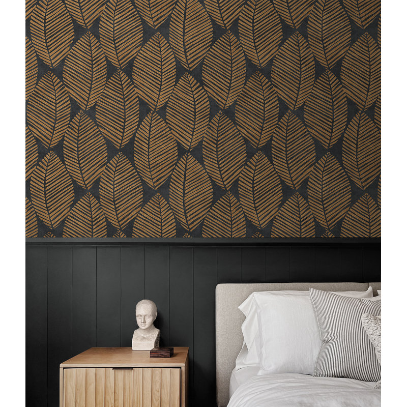 Papier peint floral Bertine, Encrier / rouille