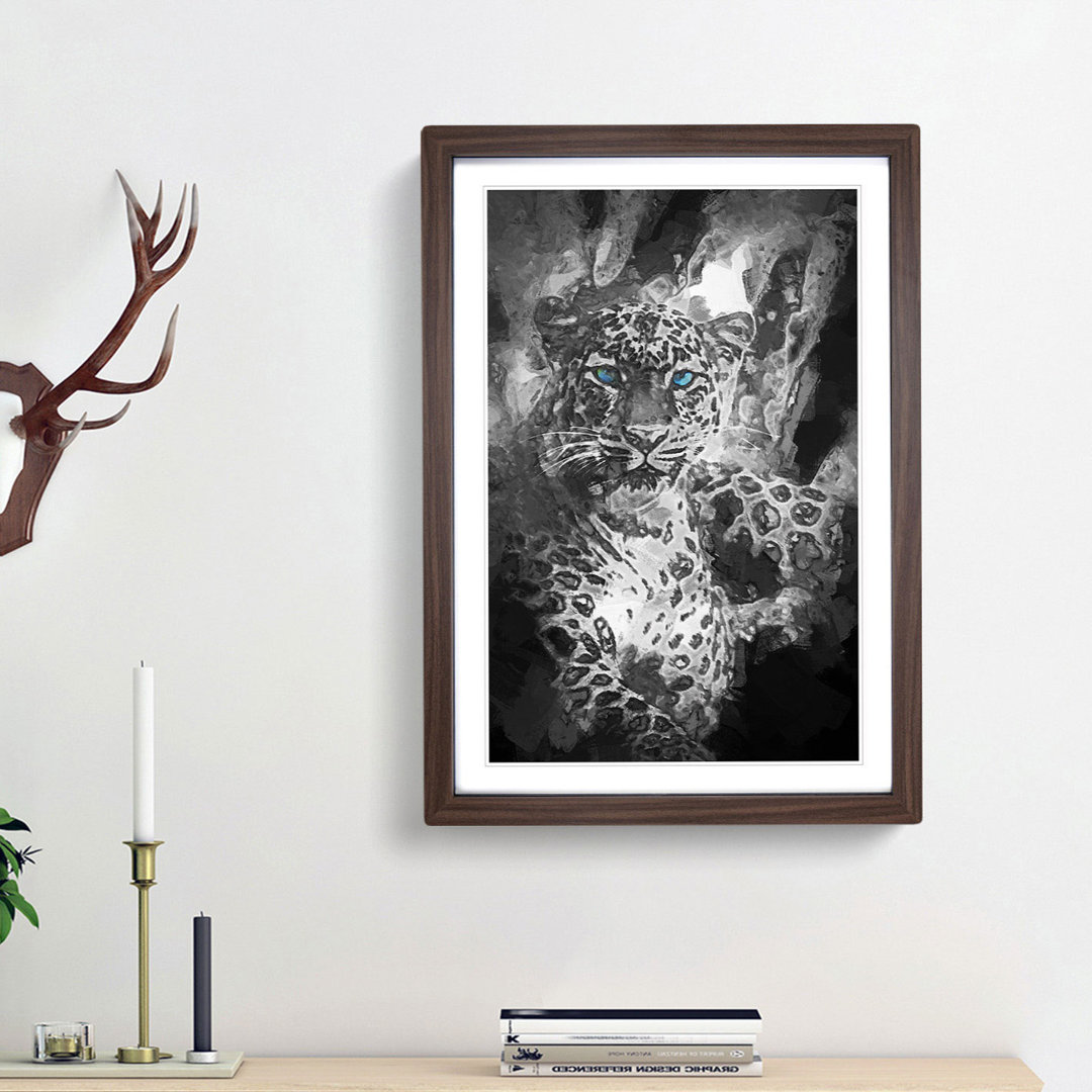 Bright Eyed Leopard in Abstract - Picture Frame Painting Print