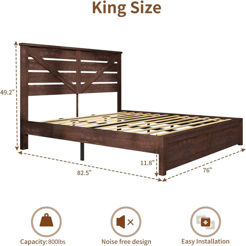 Devaya Panel Bed, Brown, King