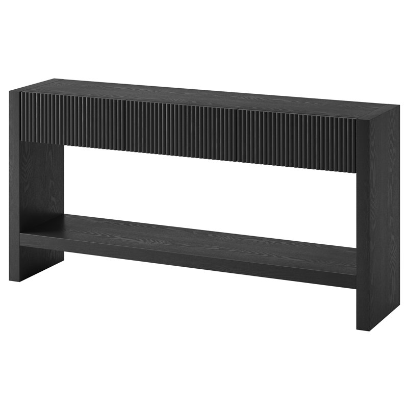 Console rectangulaire en bois massif de 60 po Manzanita, Chêne noir, H 30 po x l 60 po x P 14 po