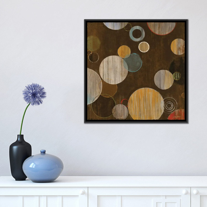 « chaleureux bubbles », reproduction sur toile, H 18 po x l 18 po x P 1,5 po, Toile avec cadre noir, Pas de tapis