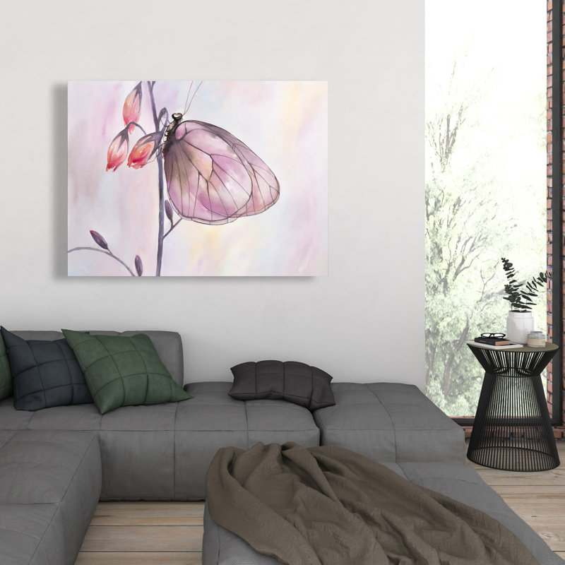 Délicat papillon - Toile de chambre mauve pour la décoration intérieure