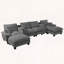 Canapé en U en forme de nuage avec 2 repose-pieds, consoles de rangement, USB, chenille, conception de voilier-1496898902-1496898903