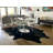 Solid Black Cowhide Rug