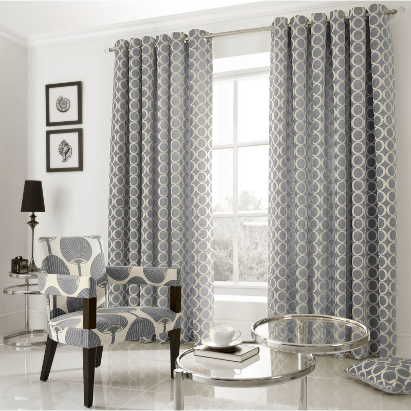 Broward Eyelet Room Darkening Curtains, 228cm Width x 182cm Drop