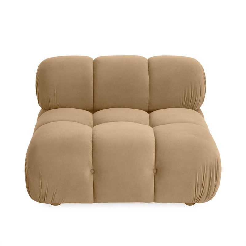 Chesnie Calliope Cafe Au Lait Performance Velvet Modular Armless Chair
