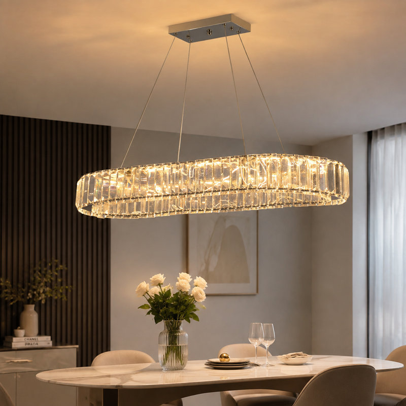 Kirt 1 - Light Crystal LED Chandelier, 3500