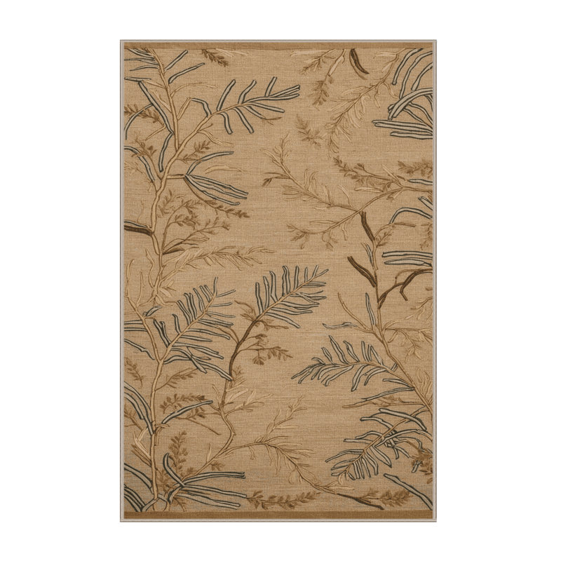 Tapis beige lavable à la machine, Rectangle 2 pi x 3 pi