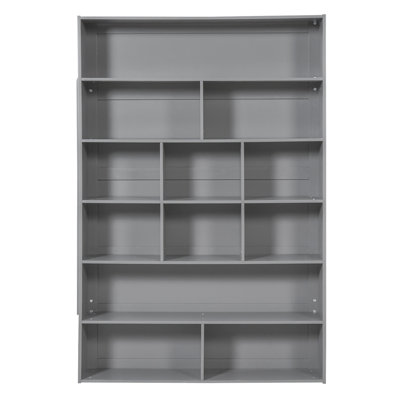 Twin over Twin Bunk Bed With 2 Drawers and Multi-layer Cabinet, Gray