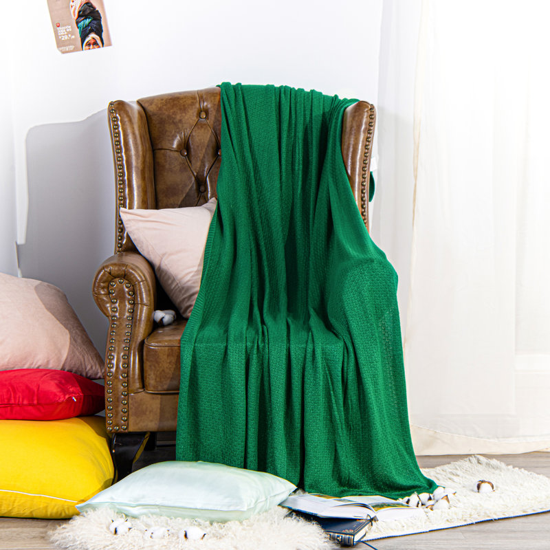 Weighted Throw Blanket, Green, 2.1 lb., Throw