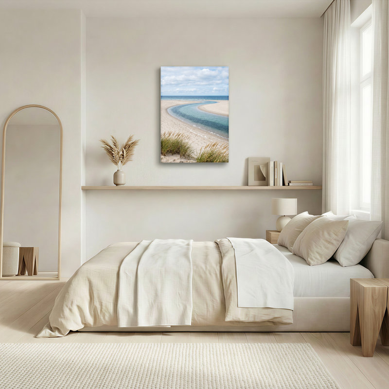 Ensemble de 1 tableau sur toile représentant une scène de plage, 36"H x 24"W, Toile tendue