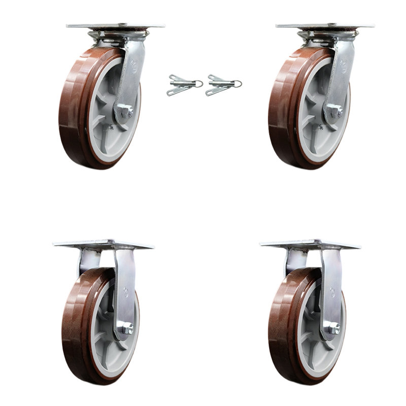 Polyurethane Set with Ball Bearing 2 Swivel Lock and 2 Rigid SCC