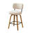 Swivel Upholstered Linen Fabric Counter Stool With Oak Finish Wood Frame-2124981209-2124981210