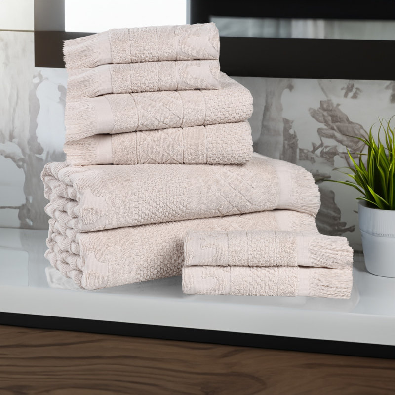 Serviette de bain Rolla, Ensemble de 8 serviettes 8 pièces, Argent