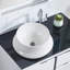 Lavabo vasque de salle de bain en céramique blanche avec surface hydrofuge, lavabo de salle de bain moderne facile à nettoyer