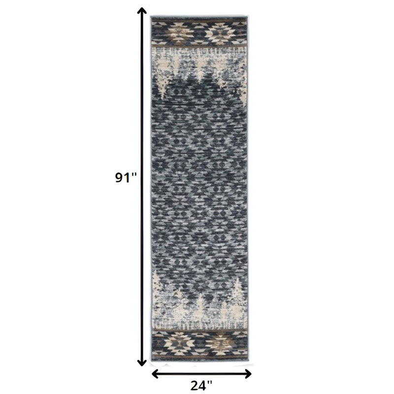 Slate Blue Polypropylene Rug