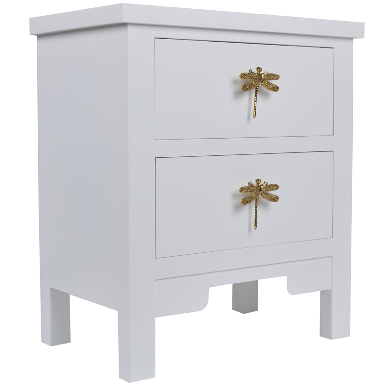 Drews 48cm W Bedside Table, White