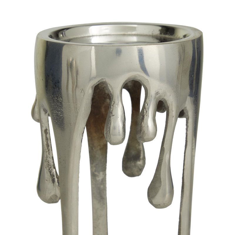 Moderna 11.8" H Aluminum Candlestick, Silver