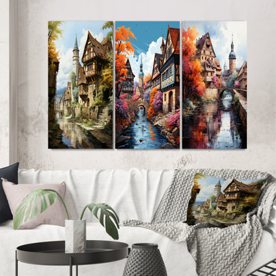 «Allemagne Bavarian Charm», 3 pièces sur toile
