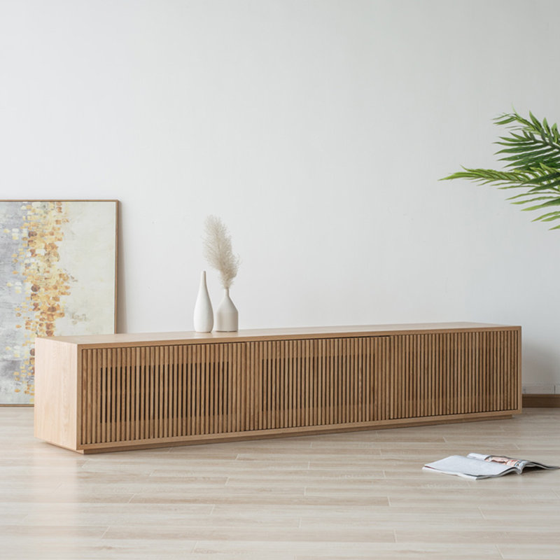 Meuble télé en bois de frêne durable, 70.86"