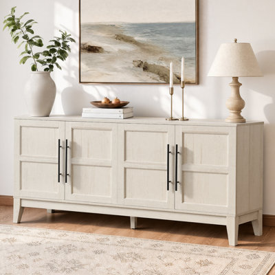 Farmhouse Sideboard Cabinet with 4 Panel Doors