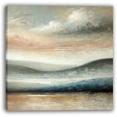 «Serene Horizons: Abstract Landscape», reproduction sur toile