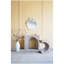 Console sculptée 32,3 x 14,2 x 29,9 po arquée avec faux travertin beige