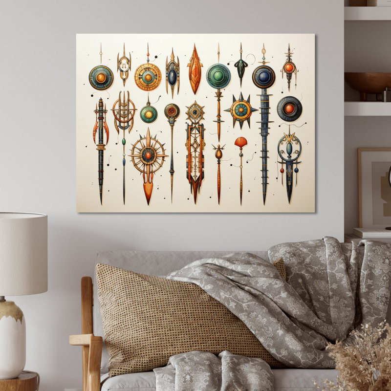 Symboles sacrés d'Afrique II - décoration murale en métal africain, H 24 po x l 32 po x P 1 po