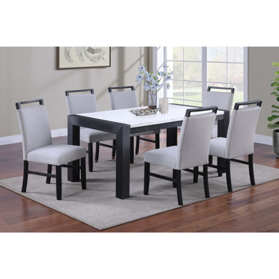 Ensemble de salle à manger de style moderne et 6 chaises en bois 7 pièces