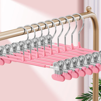 Ensemble de 20 cintres pour pantalons de 12 pouces avec pinces larges, cintres de jupe réglables antidérapants pour femmes, cintres pour hommes robustes peu encombrants pour pantalons, pantalons, jeans, shorts