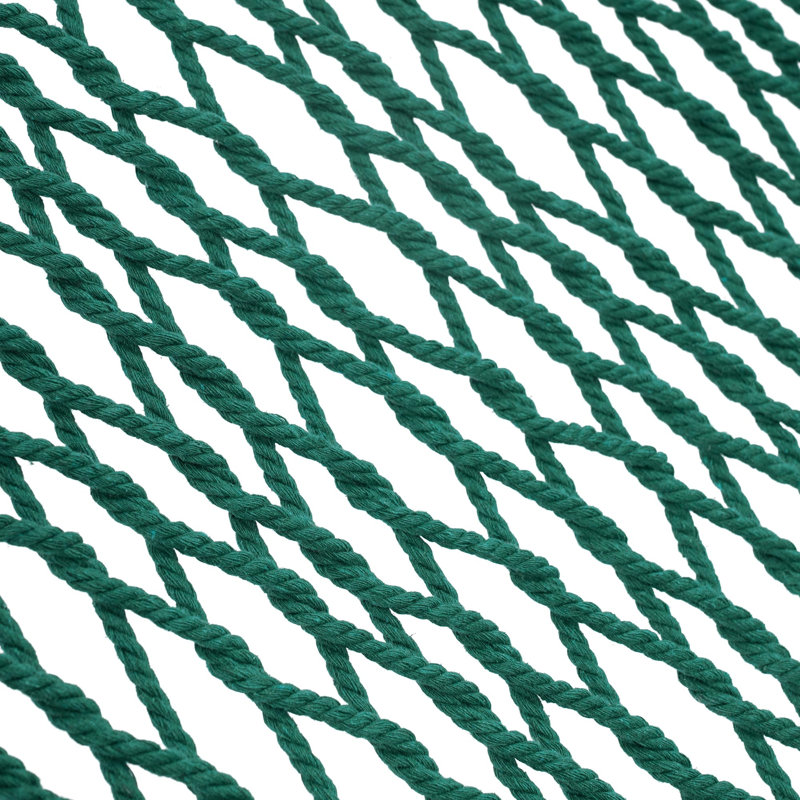 Hamac en corde de coton vert 12 personnes pour 2 personnes avec barre d'écartement, support pour 13 à 15 pi (support non inclus)