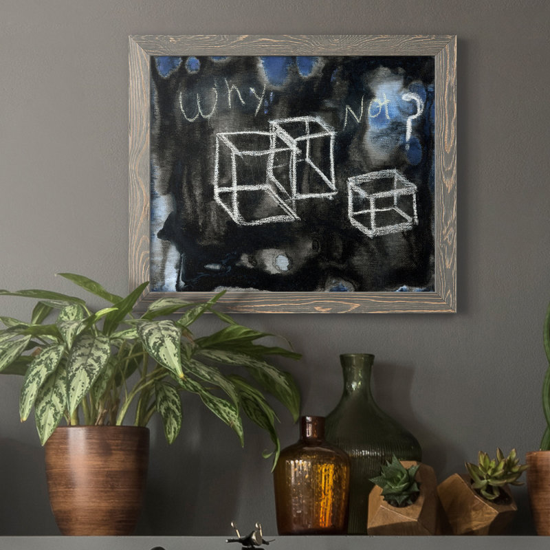«Cubist Question», reproduction sur toile encadrée, Encadré gris, H 20 po x l 17 po x P 1,5 po