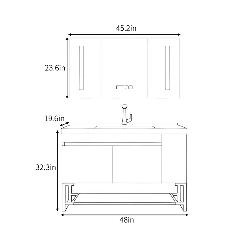 Light luxury and simple style bathroom cabinet