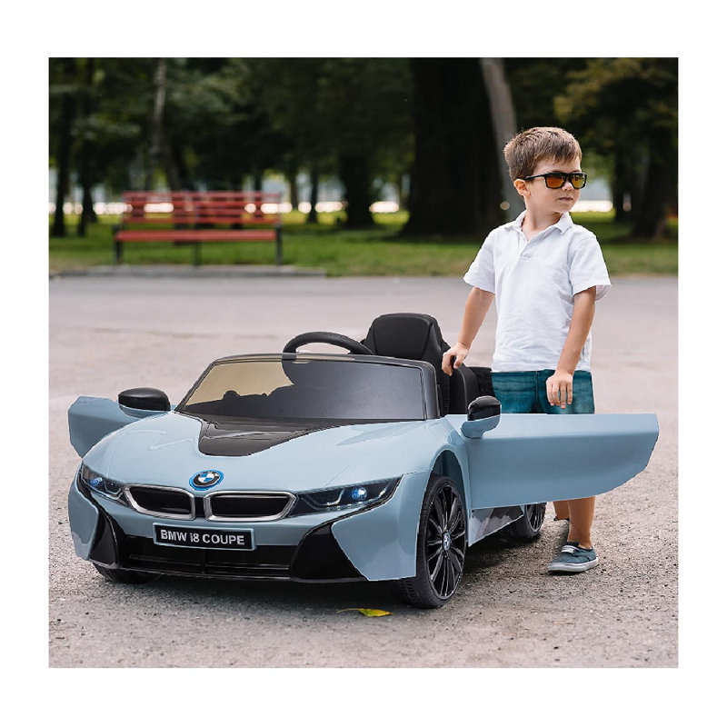 Blue 6-Volt Electric Ride-On Car with Remote Control