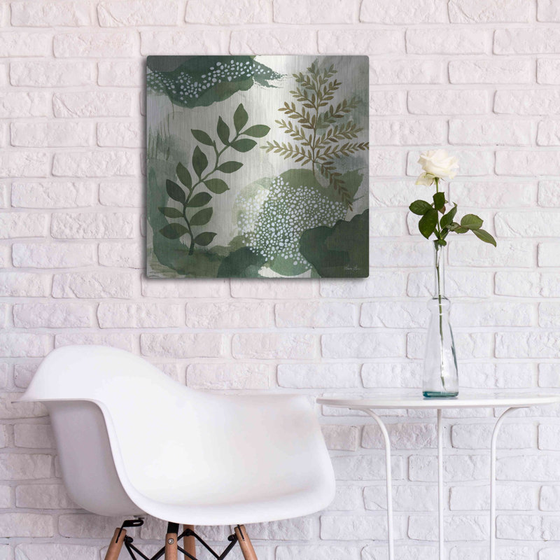  «Wood Land Walk I» par Laura Horn, art mural en métal, 24 po x 24 po