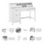 Bureau d'ordinateur Katia 54W avec tiroirs et rangement de bureau-1409233533