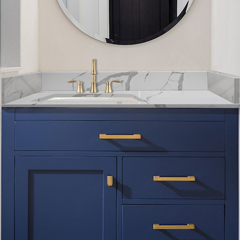 Plateau de meuble-lavabo simple 36 po avec lavabo à quartz - pour remplacement de meuble-lavabo, sans armoire
