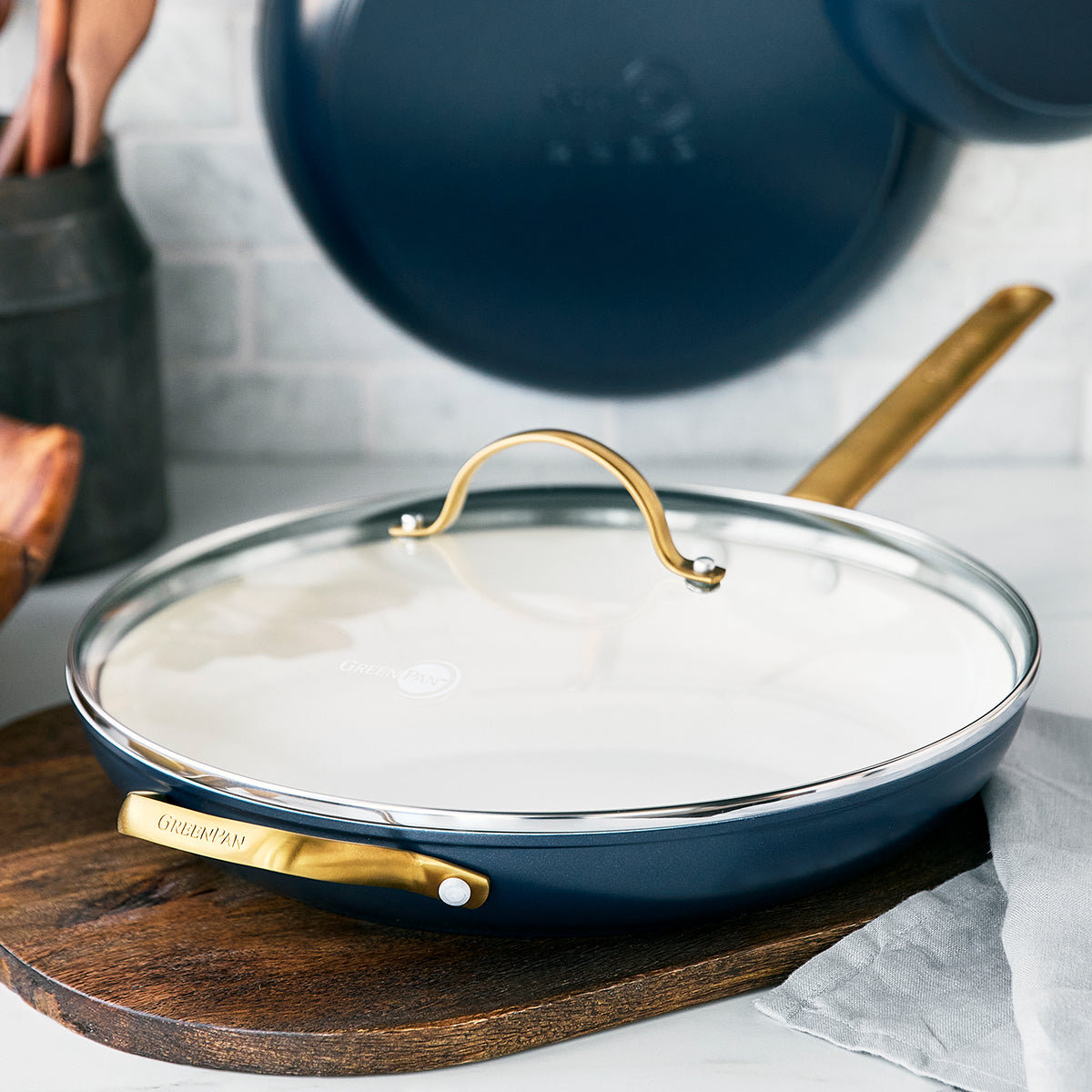 GreenPan Reserve 12" Ceramic Frying Pan, Twilight/Gold