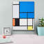 «Enyah Composition with Large Blue Plane, Red, Black, Yellow, and Gray» sur toile, reproduction d'art par Piet Mondrian-883117137