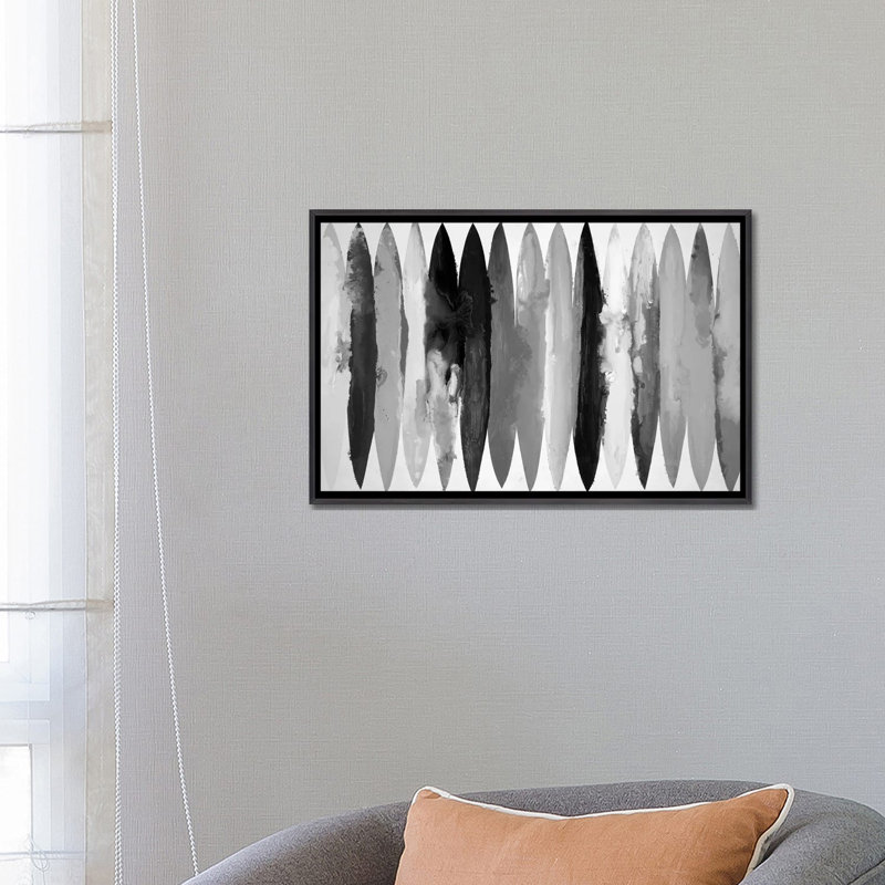 Équilibre - noir et blanc 6 pièces, Toile tendue, H 18 po x l 26 po
