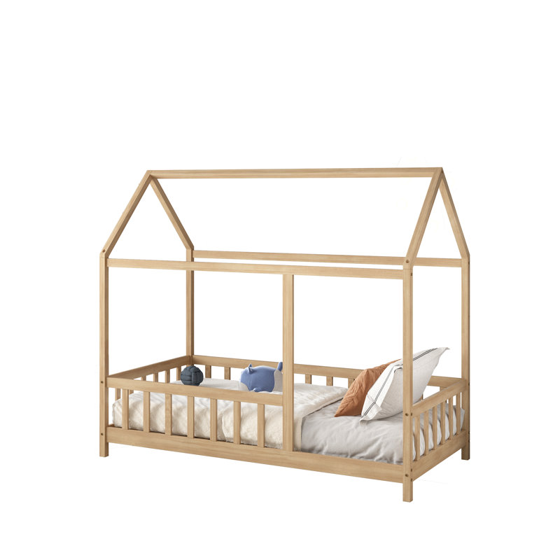 MIMI BEDS Lit simple Ary Classic House - cadre de lit simple naturel Montessori, Lit simple, Naturel