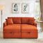 Fauteuil relax confortable en velours côtelé moelleux avec deux poufs, tablette, mousse orange et ressorts, espace de rangement, multifonctionnel surdimensionné, méridienne douce en tissu de haute qualité, accoudoirs multifonctions et