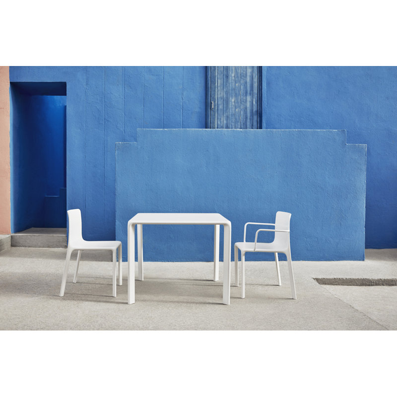 Kes Stacking Patio Dining Chair, White